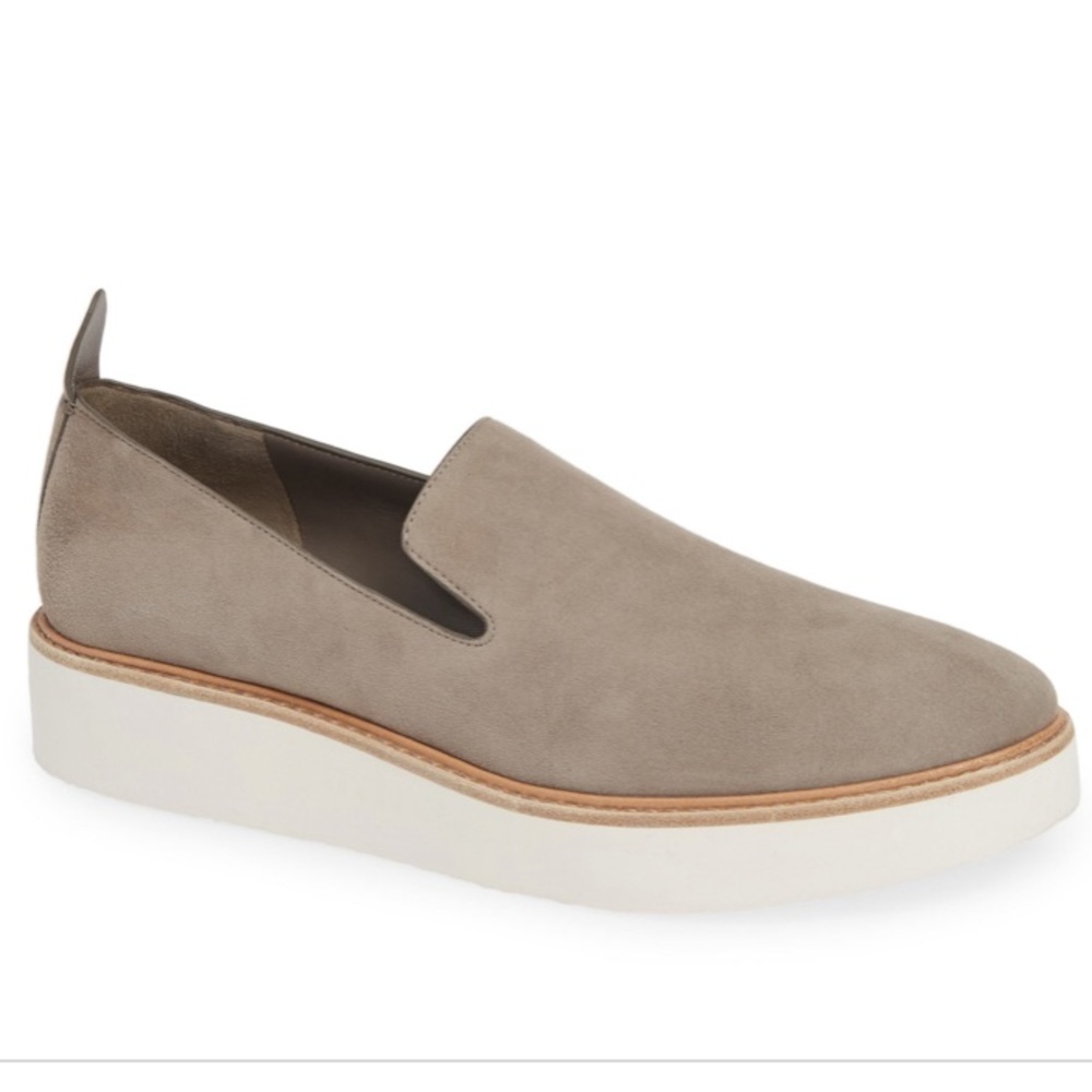 VINCE Sanders Gray Suede Slip On Loafers Shoes sz 8